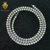 Европейский и американский трансграничный новый tennis chain из нержавеющей стали однорядный муассанит пряжка теннисный колье цепи ожерелье