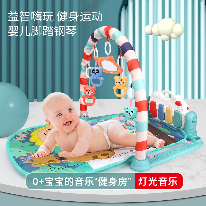Sudeste de Asia Venta caliente bebé fitness rack recién nacido bebé alfombra multifuncional música pedal piano juguete bebé