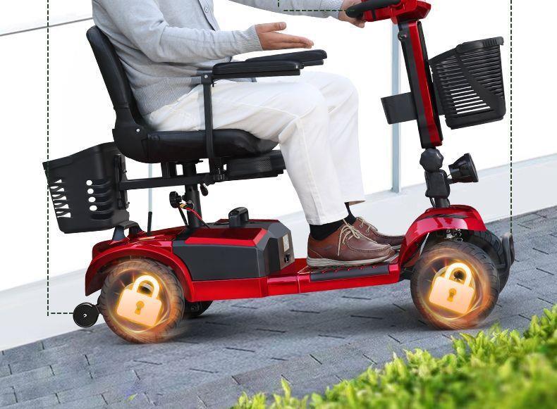 New Model of Electric Four-Wheeler for the Elderly, Lightweight and Foldable, a Home-Use Mobility Aid for Disabled People