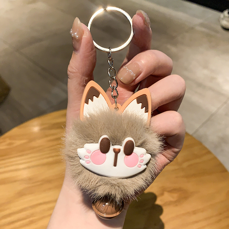毛绒铃铛猫钥匙扣挂件网红小众书包学生闺蜜情侣活动娃娃礼品挂饰|undefined