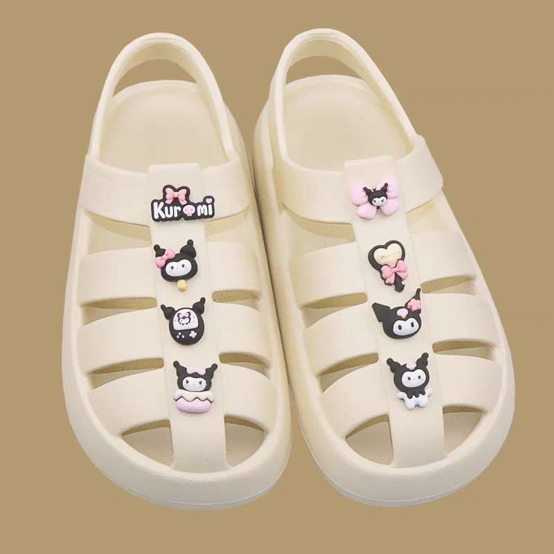 Caricatura Sanrio Koolomi Diy accesorios de resina zapatos flor esmerizado Koolomi Crocs agujero zapatos accesorios flores