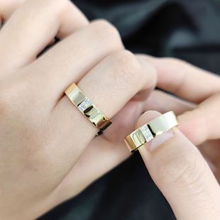 Single Diamond S925 Sterling Silver Ring Women's Cultivation Diamond Niche Design Couple's Ring Plain Ring Light Luxury High-end Sense