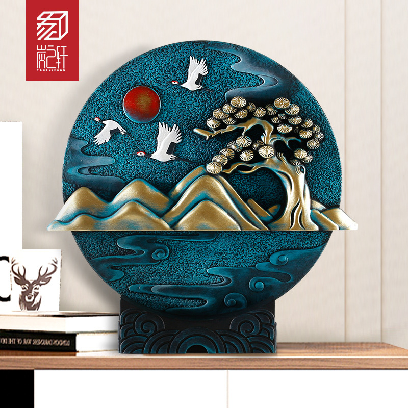 Home Furnishing Jewelry Chinese style Decoration a living room The rising sun Store ornament a decoration Activated carbon carving Arts and Crafts