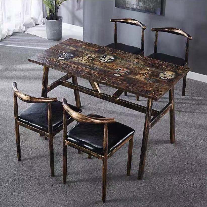 Restaurante de restaurante restaurante restaurante de fideos mesa de comedor snack barbecue hot pot restaurante de comida rápida mesa y silla combinación de mesa de comedor económico