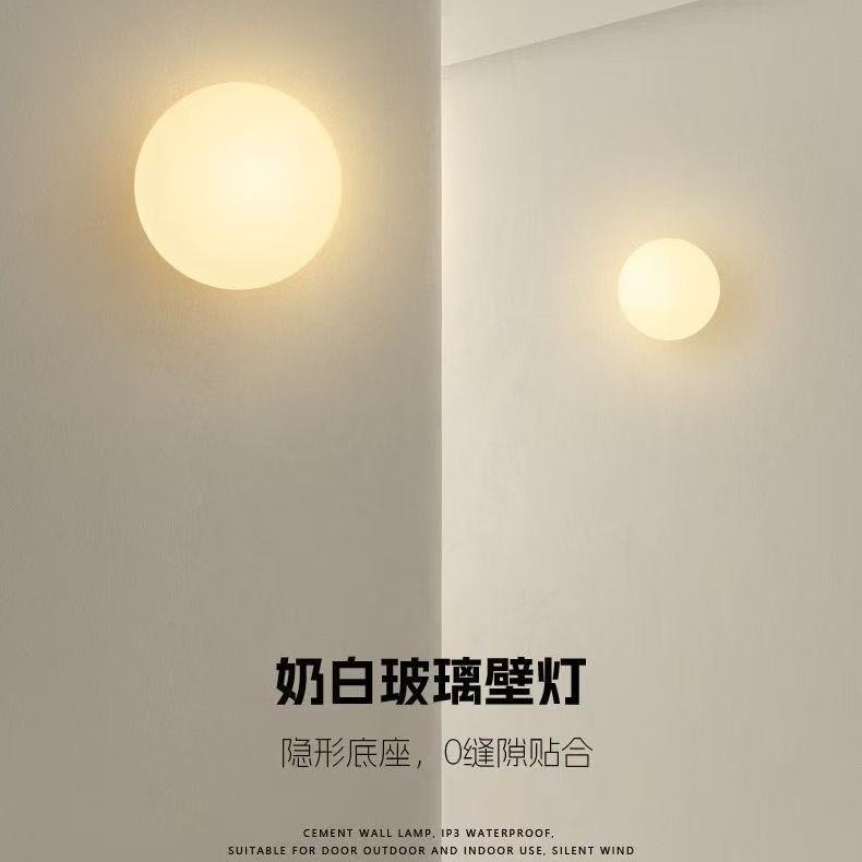 Ball Glass Wall Lamp Hotel Normcore Designer Living Room Background Wall Lamp Bathroom Spherical Bedroom Bedside Lamp Ball Glass Wall Lamp Hotel Normcore Designer Living Room Background Wall Lamp Bathroom Spherical Bedroom Bedside Lamp