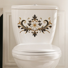 Foreign Trade Creative Retro Exquisite Engraved Flower Bathroom Toilet Paper Home Decor Wall Sticker Self Adhesive Wholesale