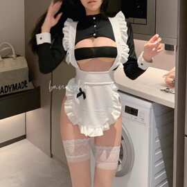 情趣内衣性感火辣漏乳诱惑套装激情免脱女佣制服午夜魅力一件代发
