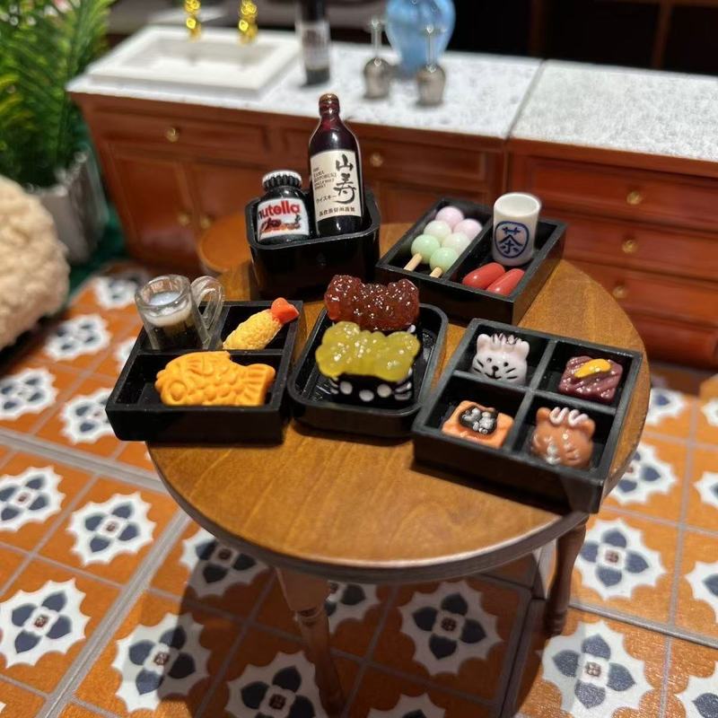 微缩娃娃屋迷你Kt日式料理树脂食完过家家玩具摆件模型套装|undefined