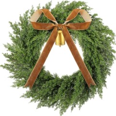 クリスマスガーランドシミュレーションノーフォークソフト接着剤感触松葉クリスマスベルガーランドクリスマス装飾ドア吊り籐