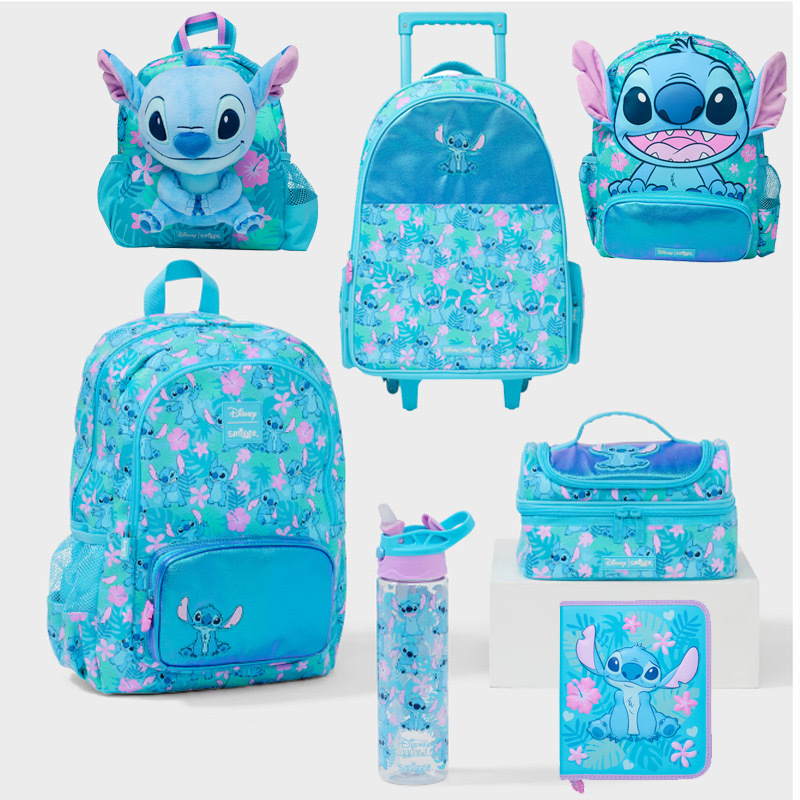 Australia smiggle Stitch mochila de gran capacidad bolsa de comida de dibujos animados bolsa de lápices bolsa de escuela con tracción juego de papelería