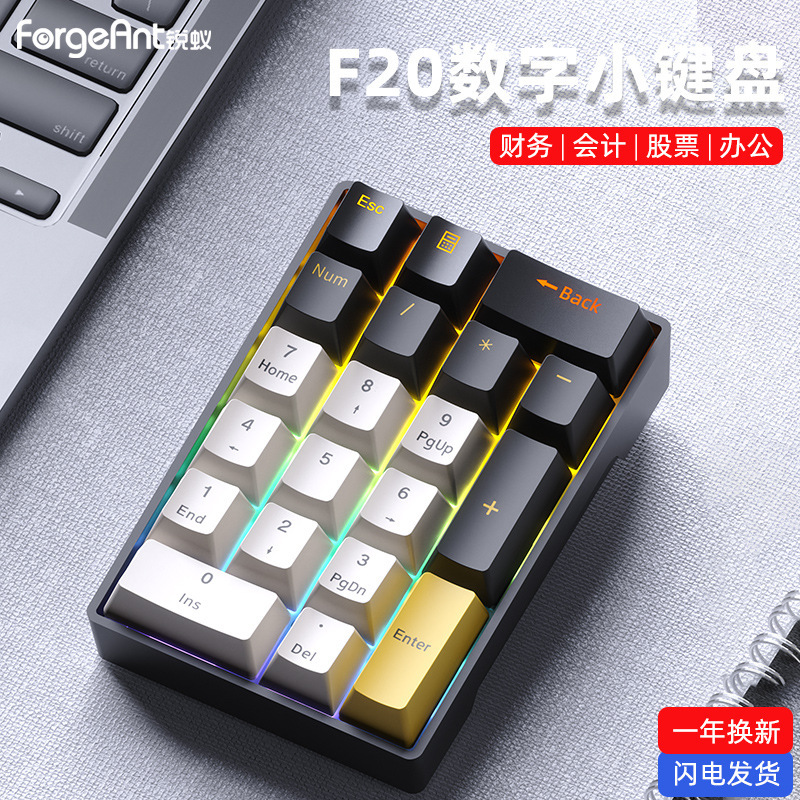 Ruiyi F20 デジタルメカニカルキーパッド有線 20 キーラップトップ外部ミニポータブル財務オフィス|undefined