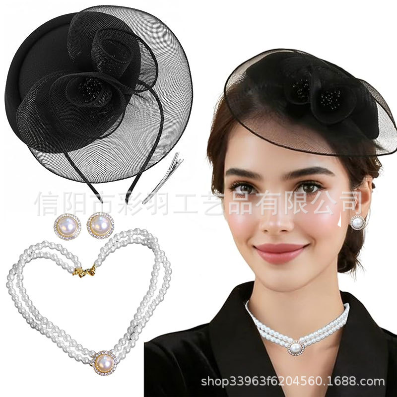 Amazon's best-selling beret with mesh, wedding headwear for women, lace mini hat accessory, Christmas and holiday ball headwear