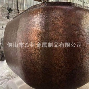 Hotel Lobby Stainless Steel Imitation Copper Old Front Desk Hyperboloid Hammer Pattern Water Ripple Metal Service Desk Bar Factory