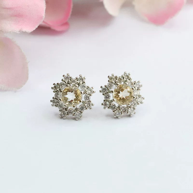 鑫钰 Серьги из органики, серебряная игла, аксессуар, со снежинками, проба серебро 925, оптовая закупка