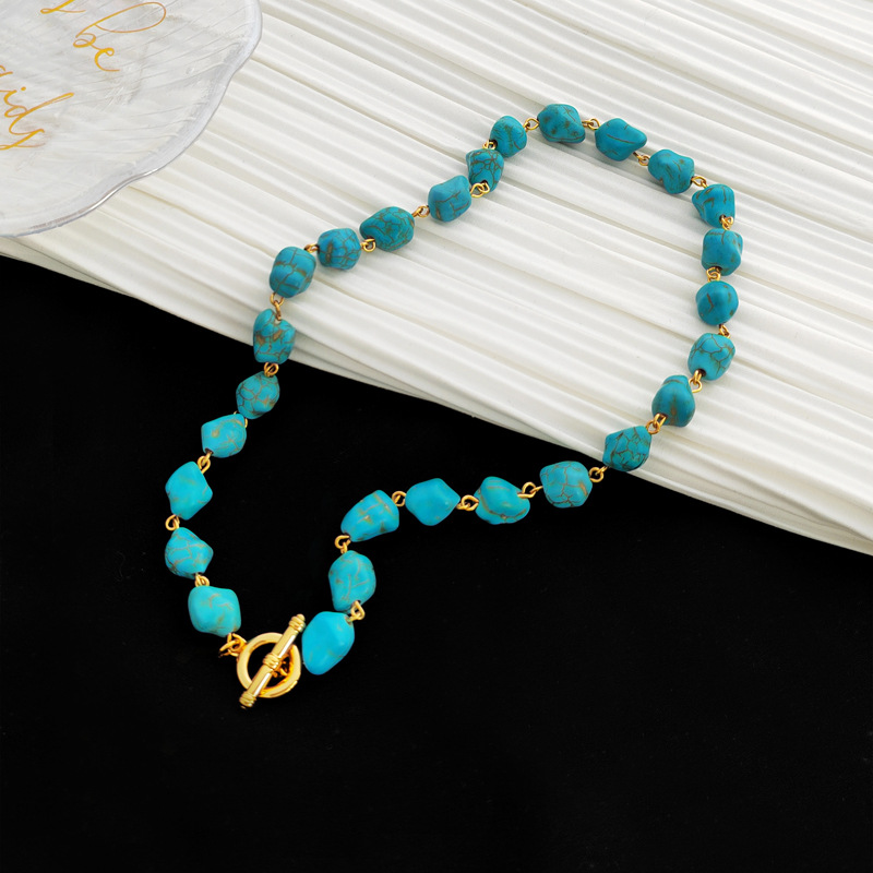 Fashion Geometric turquoise Copper Beaded Plating Necklace 1 Piece