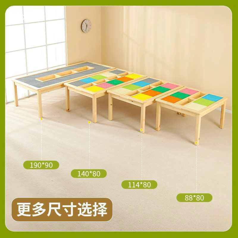 Стол для детского сада из массива дерева, развивающий стол для детей, многофункциональный игровой стол для раннего развития
