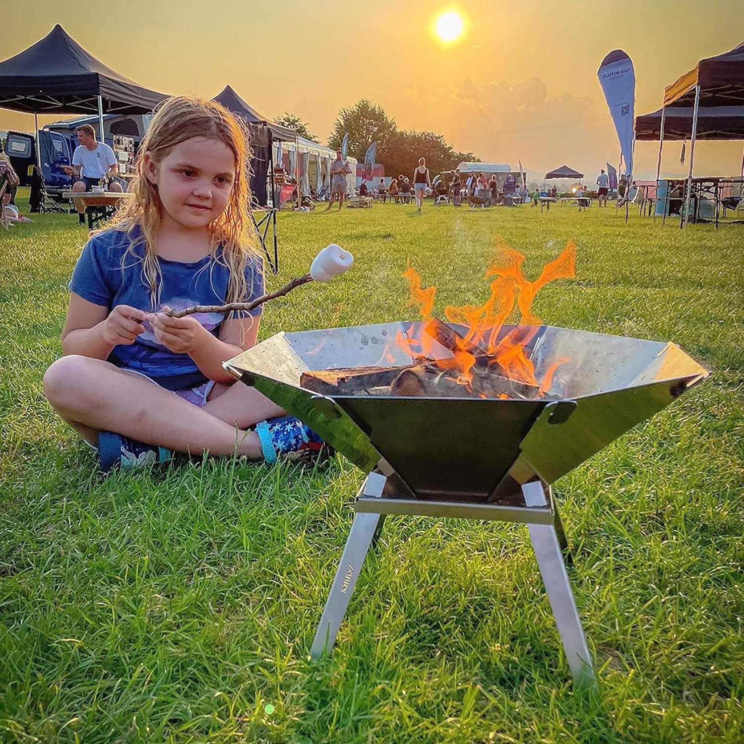Outdoor Fire Pit Picnic Camping Heating Stove Barbecue Grill Travel Wood Stove Portable Folding Campfire Rack