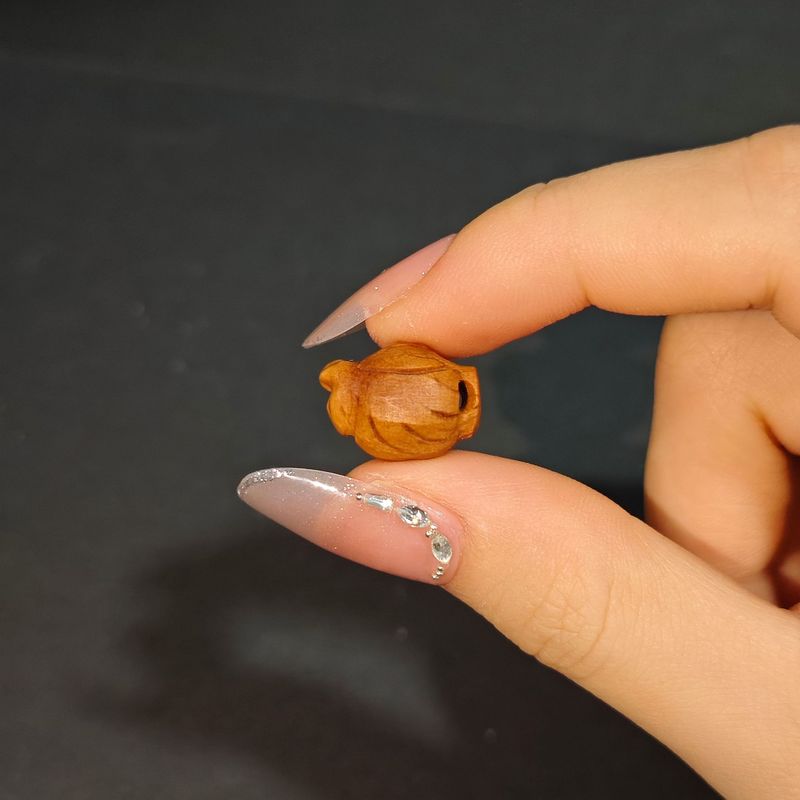 手工山桃核雕刻吊坠桃篮花筐锁桃木篮手链编红绳婴儿童宝宝饰品|undefined