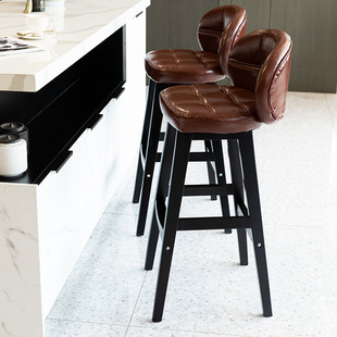 Wholesale Solid Wood Bar Chairs, High Stools, Home Chairs, Bar Stools, Light Luxury Bar Tables and Chairs, Modern Simple High Stools