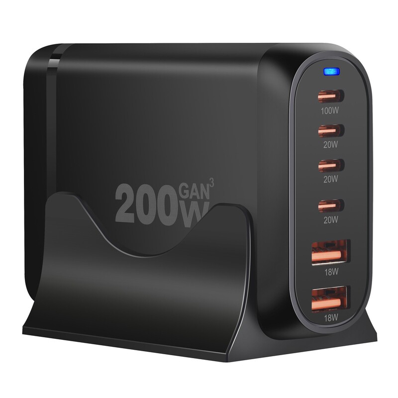 200W窒化ガリウム3A3CマルチポートPD充電器200Wデスクトップ充電器越境6ポート新型PDデスクトップ充電器|undefined