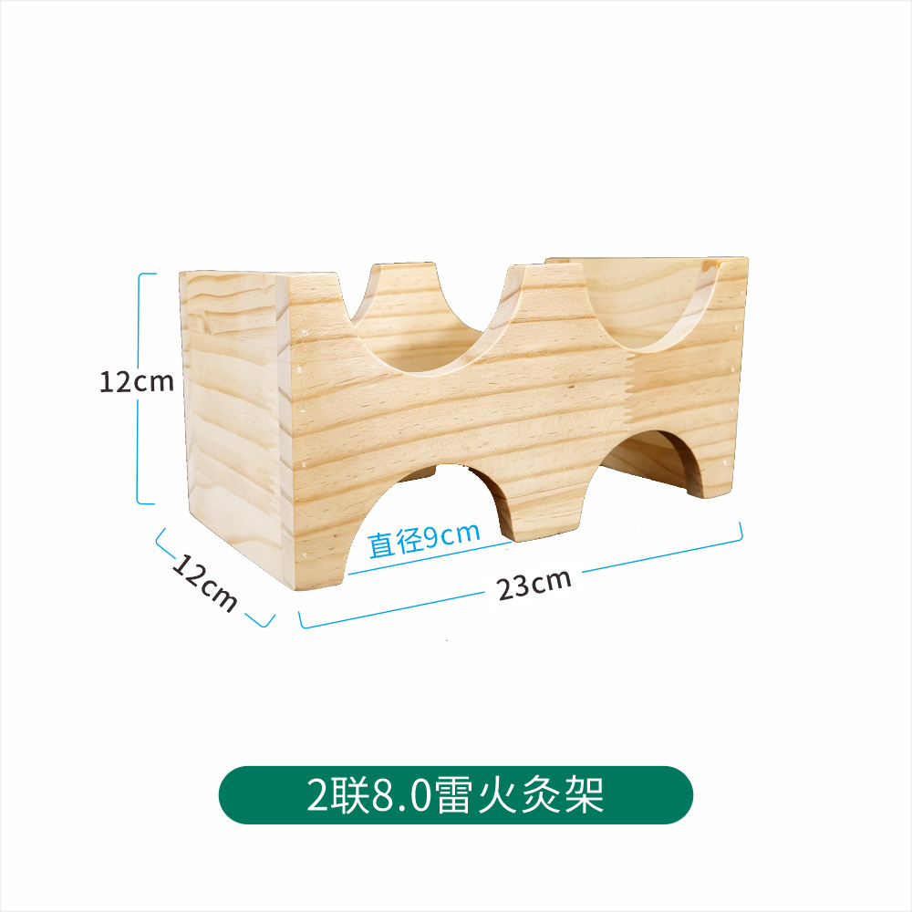 Triple-Head Moxa Stick Holder Solid Wood Frame for Thunder Fire Moxibustion Home Wellness in use