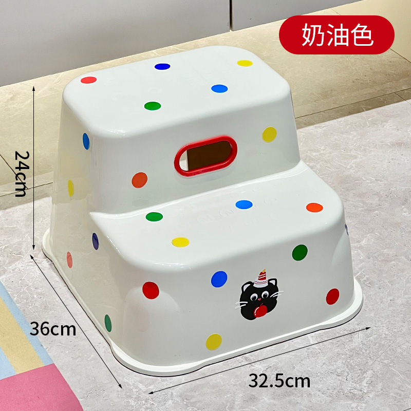 儿童垫脚凳防滑双层多巴胺色透明脚踏凳家用洗漱台宝宝阶梯踩脚凳|undefined