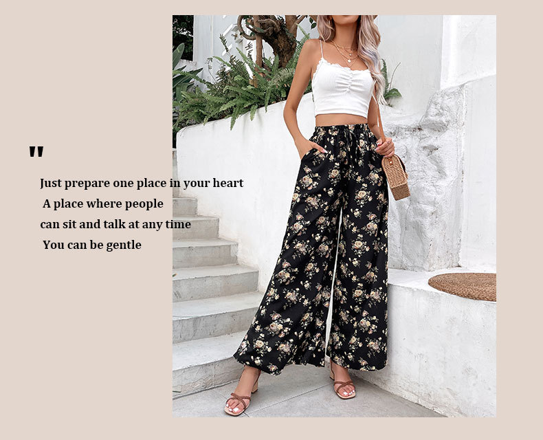 Printed Large Flared Wide Leg Pants_voghion.com