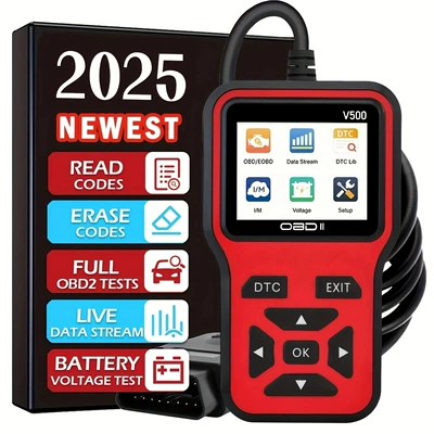 V500 Car OBD2 Diagnostic Device Fault Code Reader and Eraser Voltage Detector Car Fault Code Detector (Other vehicle instruments) - red