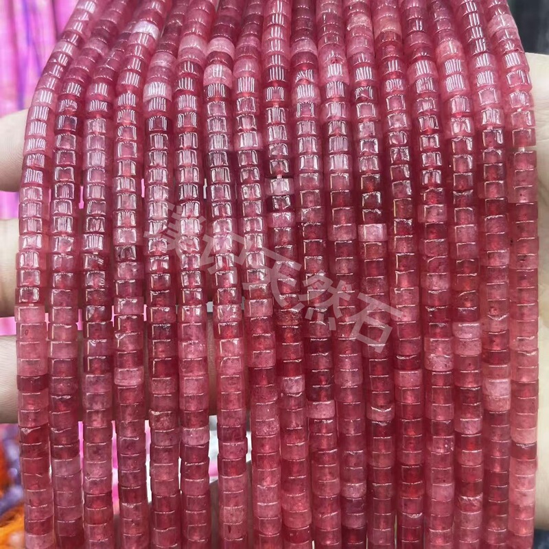 2*4mm天然石管珠隔片散珠玉髓青金水晶圆柱隔珠diy饰品配件批发|undefined