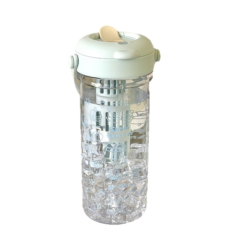 女子学生2025新型プラスチックカップins高颜値シンプル茶漏れストロー付き学生夏大容量カップ|undefined
