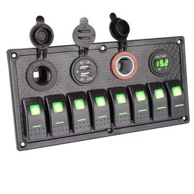 8+4 Switch Control Panel, Dual Light Other Car Modifications - green-84