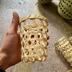 ネット赤竹かごミルクカップ竹編アイスクリームカップ竹かごミルクティーかご空竹カップ人気竹編レモンカップ