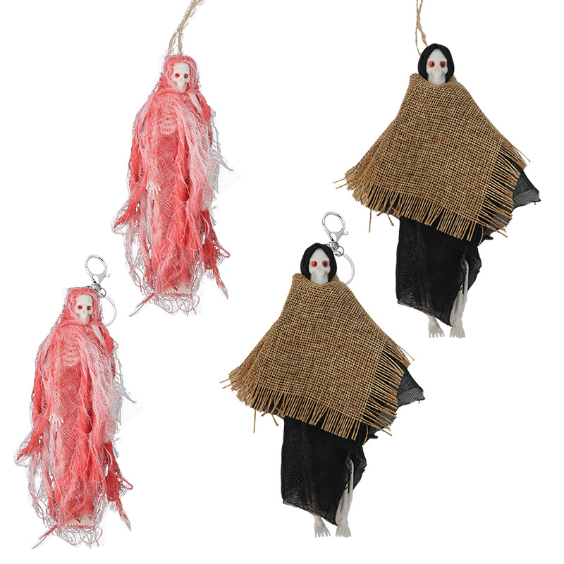 Al por mayor transfronterizo Halloween accesorios de decoración con sombrero esqueleto colgando fantasmas sala de terror fiestas accesorios de hechicería colgante
