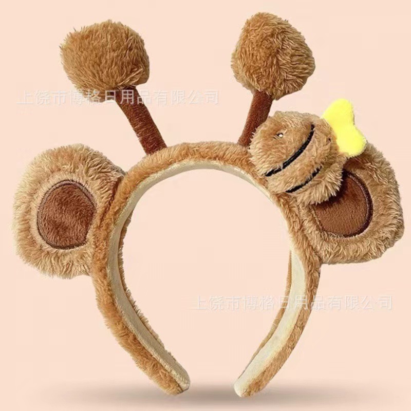 Cute pelúcia abeja cabello de dibujos animados cabello de dibujos animados pelúcia lavar la cara máscara de cabello gran descuento