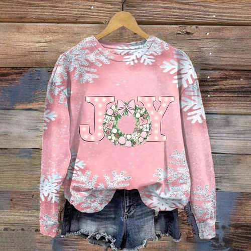 New 3D Digital Printing Hooded Christmas Women's Casual Crew Neck Sweatshirt Wholesale