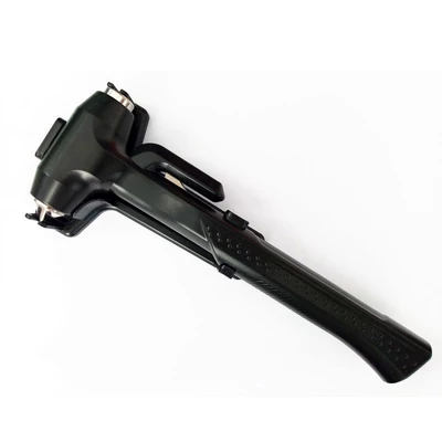 Qəza çəkici Handheld Car Window Breaker with Cutter - black-with-stand-paper-card-packaging