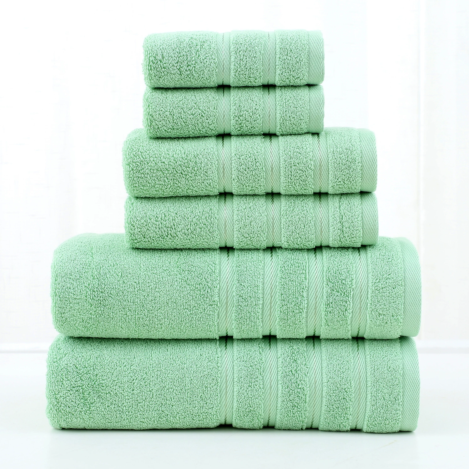 Cotton Bath Towel Set, 3-piece thickened kit — square, hand towel, bath towel (multiple colors)