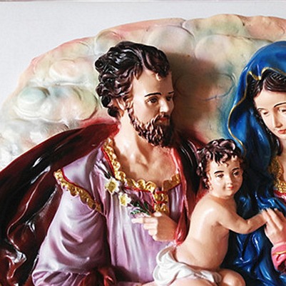 Transfronterizo 35 * 48cm Sagrada Familia tres colgantes mira la luz personaje iglesia regalo de la familia sala de estar artesanía 40 - 50