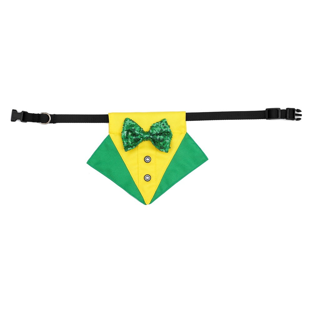 En stock transfronterizo nuevo día de San Patricio perro saliva toalla Irish Day PET bufanda mascota toalla triángulo