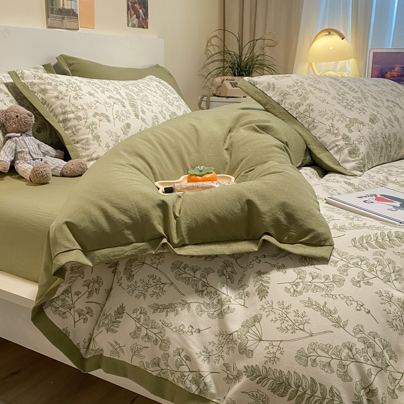 Pastoral Style Thickened 100% Cotton Four-Piece Bedding Set Pure Cotton Three-Piece Set Single Duvet Cover Nantong Home Textile Gift Wholesale 4 Pastoral Style Thickened 100% Cotton Four-Piece Bedding Set Pure Cotton Three-Piece Set Single Duvet Cover Nantong Home Textile Gift Wholesale 4