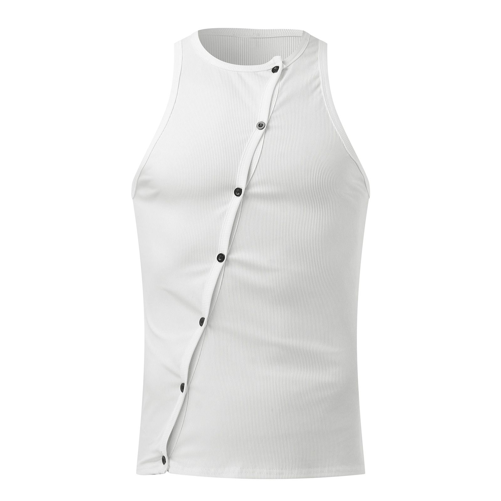 2023 verano nuevo comercio exterior de los hombres stretch corsé moda cardigan Europa y América del músculo sexy chaleco apretado