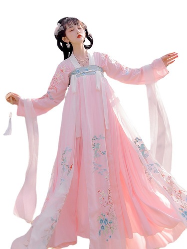 Tang Dynasty Hanfu Pink princess Fairy dress for women chest hanfu chest big skirt tang system Ru dress hanfu female kimono dress