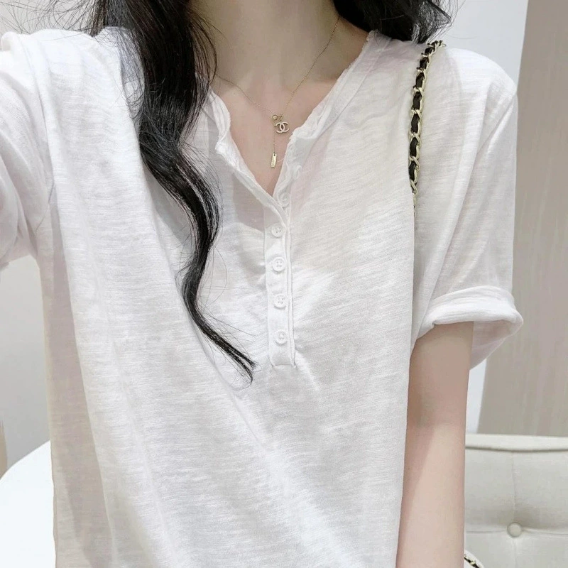 100% бамбуковый хлопок, чистый хлопок, большой размер, свободный универсальный футболка в стиле ленивого кроя, женская летняя майка с коротким рукавом