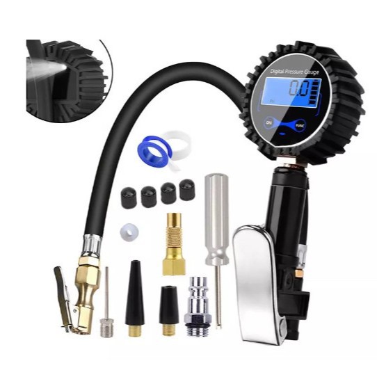 外网电商爆款液晶显示充气泵轮胎测试仪表压力表汽车气压表胎压表