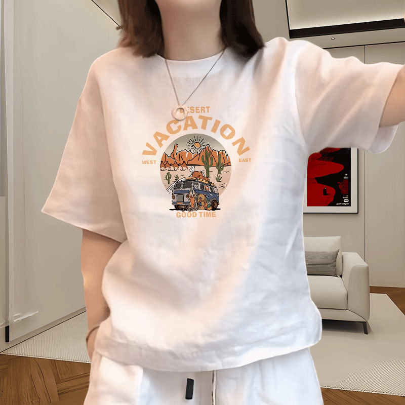 半袖2025新作おしゃれな純綿Tシャツレディース年齢軽減夏スタイルトップス|undefined