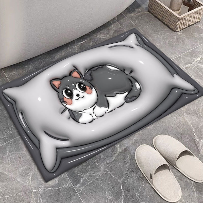 柔らかい珪藻泥アニメ吸水マット浴室マットトイレの入り口の滑り止め速乾足マットトイレの家庭用|undefined
