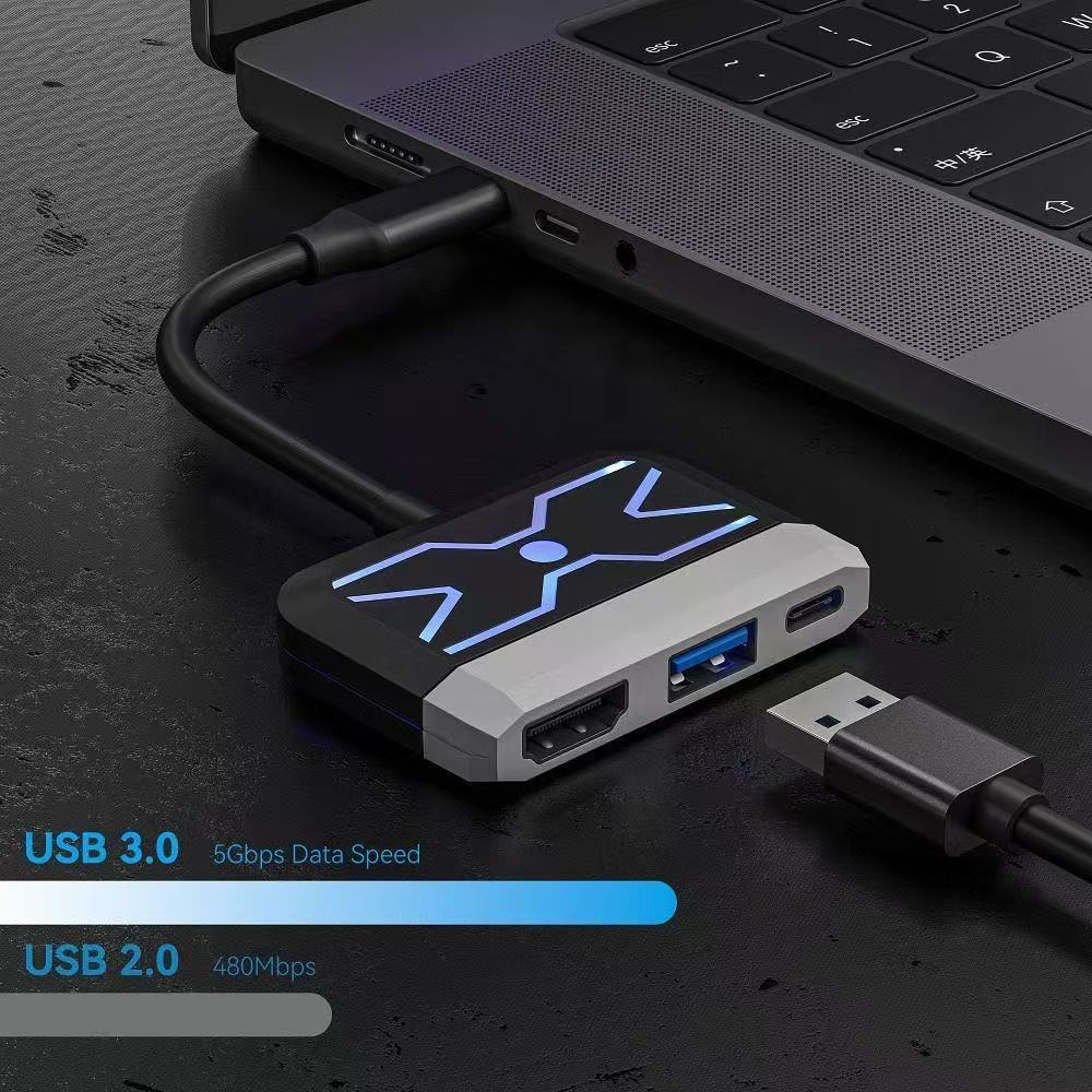 Switch Portable Docking Station 3-in-1 4K 60Hz HD Screen Projection PD Fast Charging USB 3.0 Converter Compatible 1/