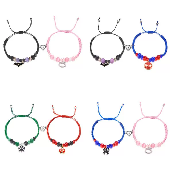 New Hand-woven Magnetic Bracelet Cross-border Creative Joker Spider-man Bat Couple Bracelet in stock Wholesale