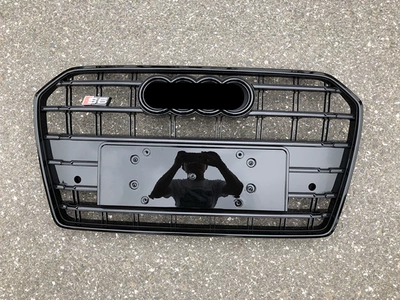 Suitable for Audi A6L modified Zhongwang - 16-18-model-s6-black-base-black-frame-black-logo-grille