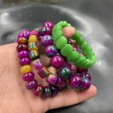 平价玉器 优化粉紫色舒俱来算盘珠手链 小筒珠手串 绿色手排